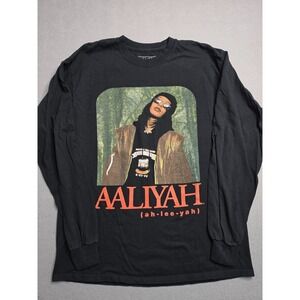 AAliyah Ripple Shirt Men's Large Black Back & Forth Graphic Cotton‎ Long Sleeve